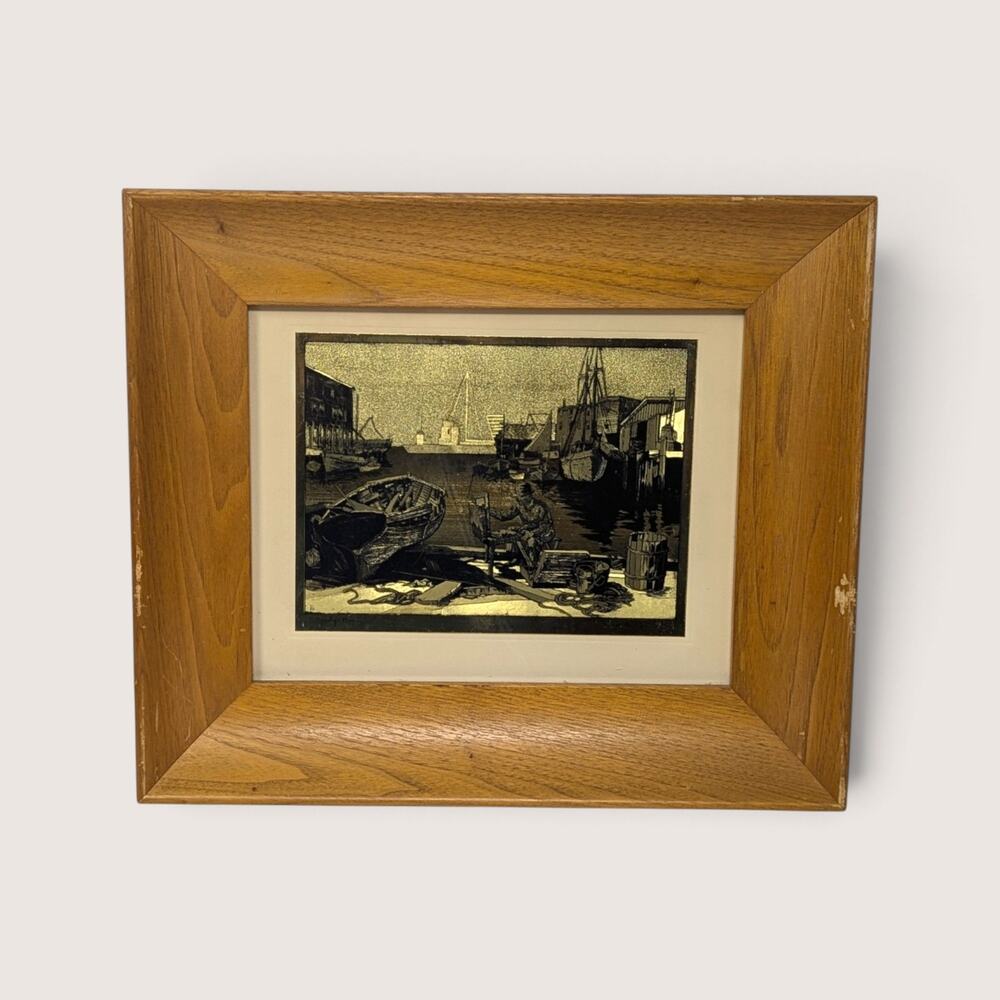 Vintage Lionel Barrymore Purdys Basin Gold Foil Etching